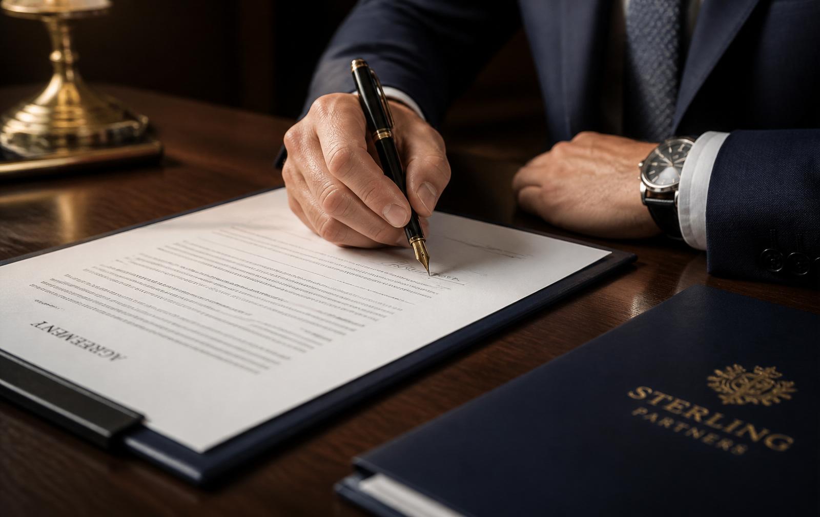 Firma de contrato corporativo
